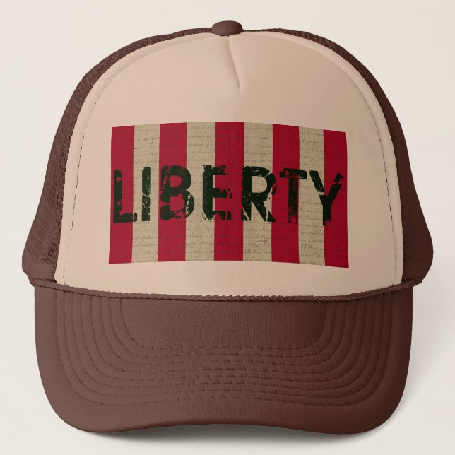 Liberty Flag Grunge Trucker Hat (Front)