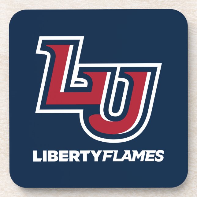 Liberty Flames Letters Beverage Coaster (Front)