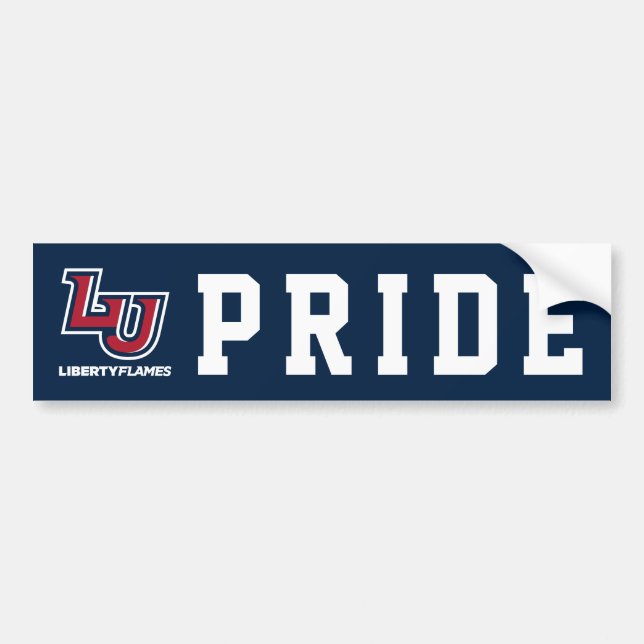 Liberty Flames Letters Bumper Sticker (Front)