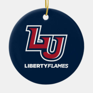 Liberty Flames Letters Ceramic Ornament
