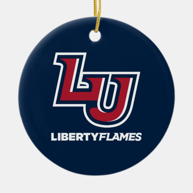 Liberty Flames Letters Ceramic Ornament (Front)