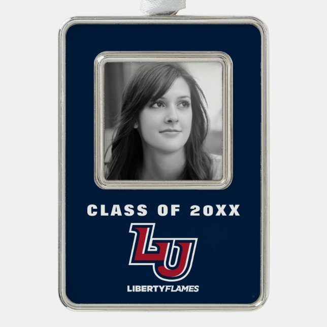 Liberty Flames Letters Christmas Ornament (Front)