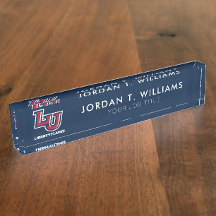 Liberty Flames Letters Desk Name Plate
