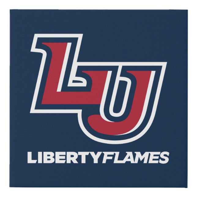Liberty Flames Letters Faux Canvas Print (Front)