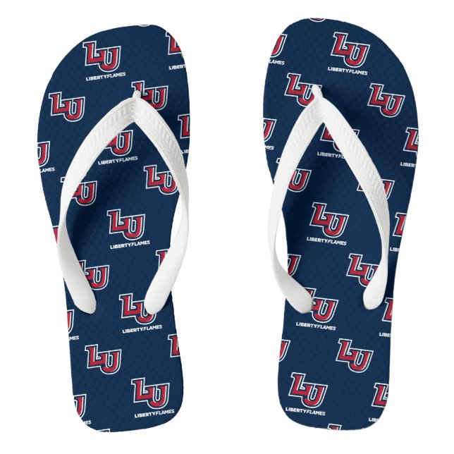 Liberty Flames Letters Flip Flops (Footbed)