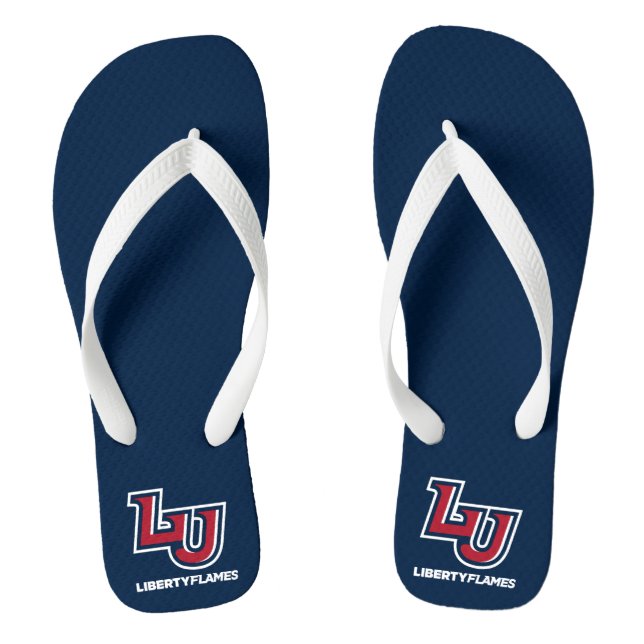 Liberty Flames Letters Flip Flops (Footbed)