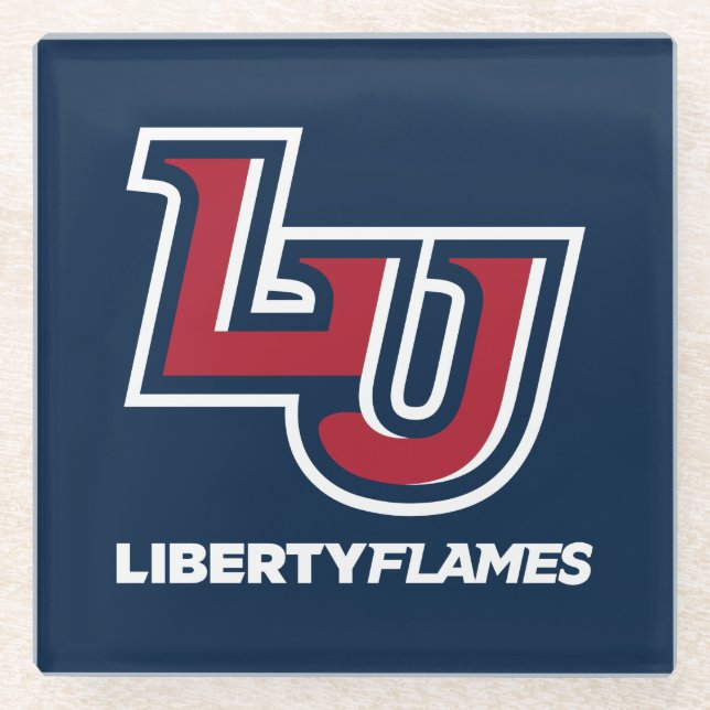Liberty Flames Letters Glass Coaster (Front)