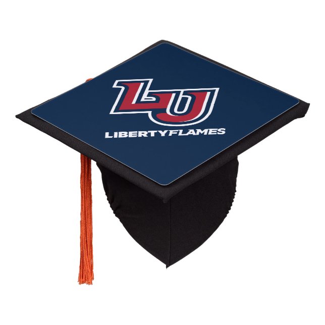 Liberty Flames Letters Graduation Cap Topper (Angled)