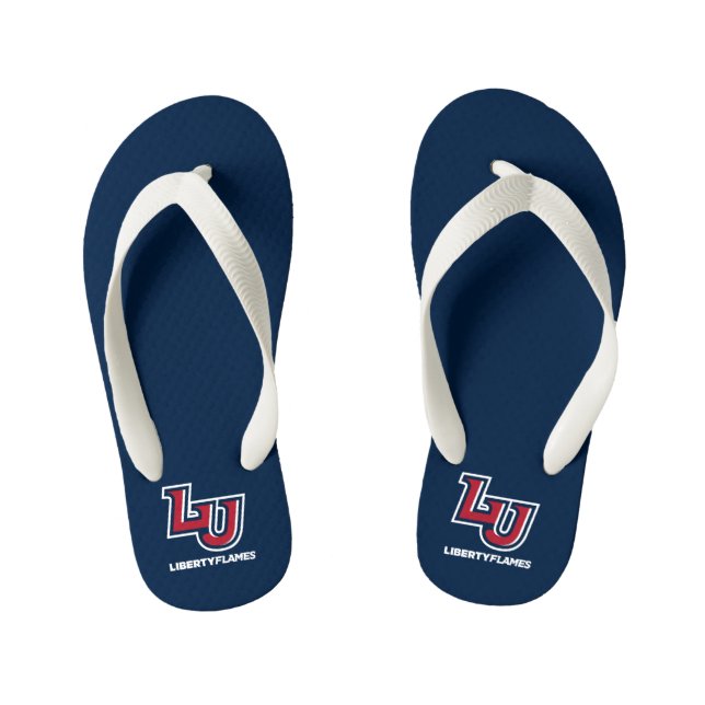 Liberty Flames Letters Kid's Flip Flops (Footbed)