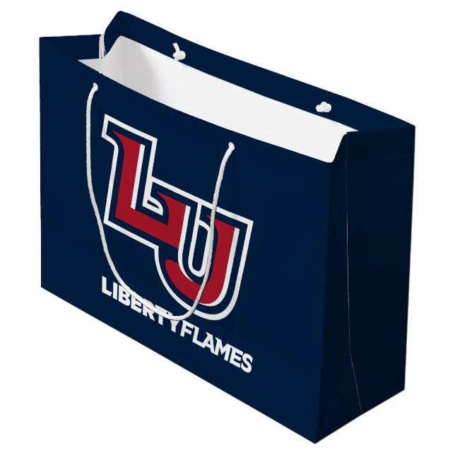 Liberty Flames Letters Large Gift Bag (Front Angled)
