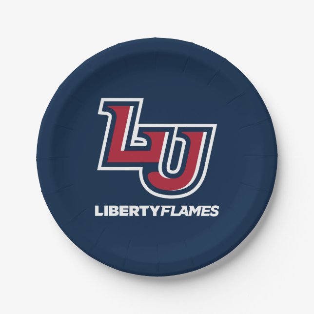 Liberty Flames Letters Paper Plates (Front)