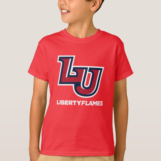 Liberty Flames Letters T-Shirt (Front)