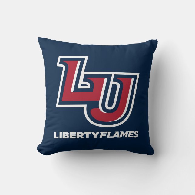 Liberty Flames Letters Throw Pillow (Front)
