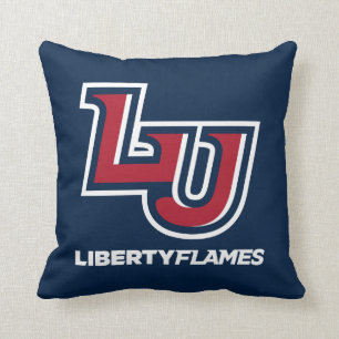 Liberty Flames Letters Throw Pillow