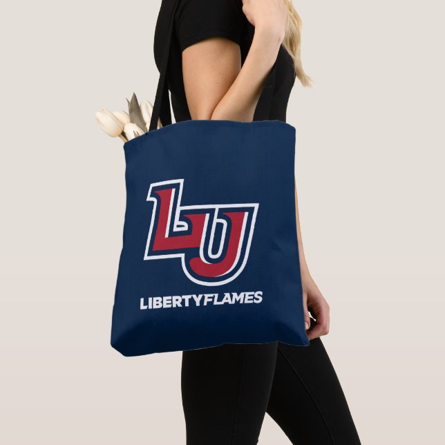 Liberty Flames Letters Tote Bag (Close Up)