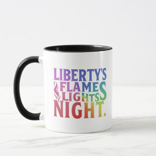 liberty flames lights night mug