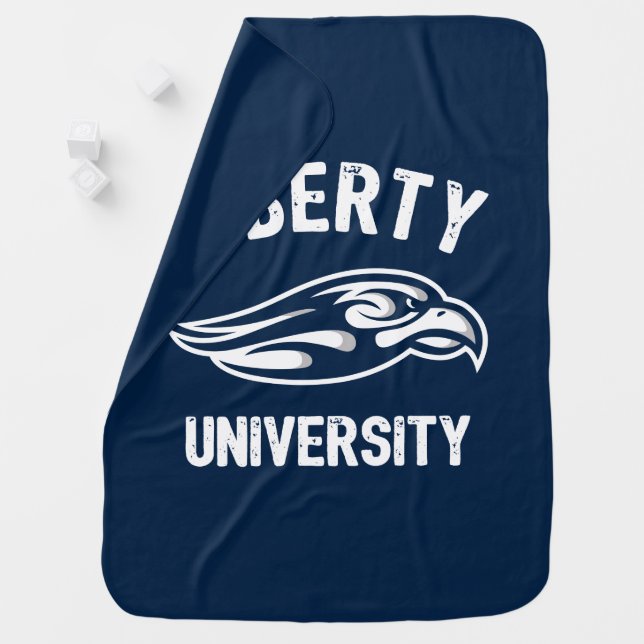 Liberty Flames Logo Baby Blanket (In Situ)