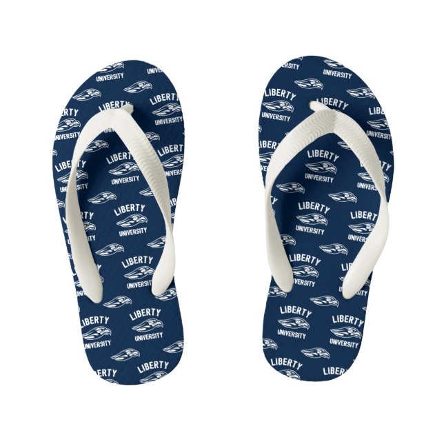 Liberty Flames Logo Kid's Flip Flops (Footbed)