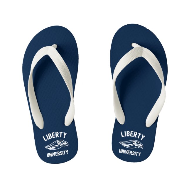 Liberty Flames Logo Kid's Flip Flops (Footbed)