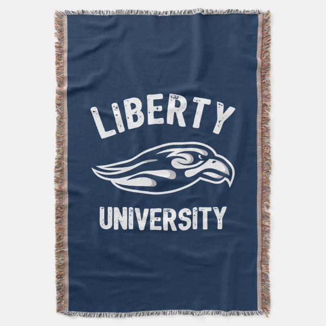 Liberty Flames Logo Throw Blanket (Front Vertical)