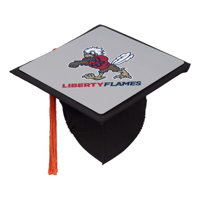 Liberty Flames Sparky Graduation Cap Topper (Angled)