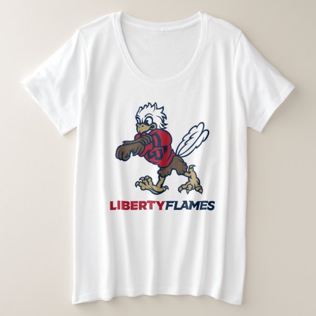 Liberty Flames Sparky Plus Size T-Shirt (Design Front)