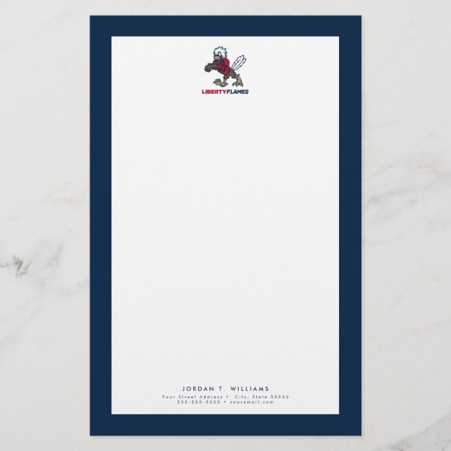 Liberty Flames Sparky Stationery (Front)