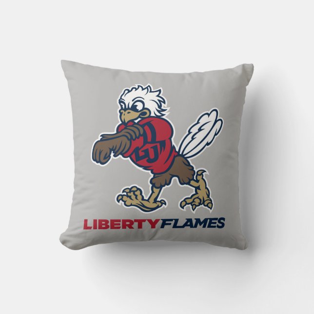 Liberty Flames Sparky Throw Pillow (Front)