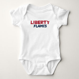 Liberty Flames Text Baby Bodysuit