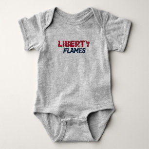 Liberty Flames Text Baby Bodysuit