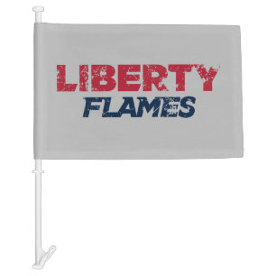 Liberty Flames Text Car Flag