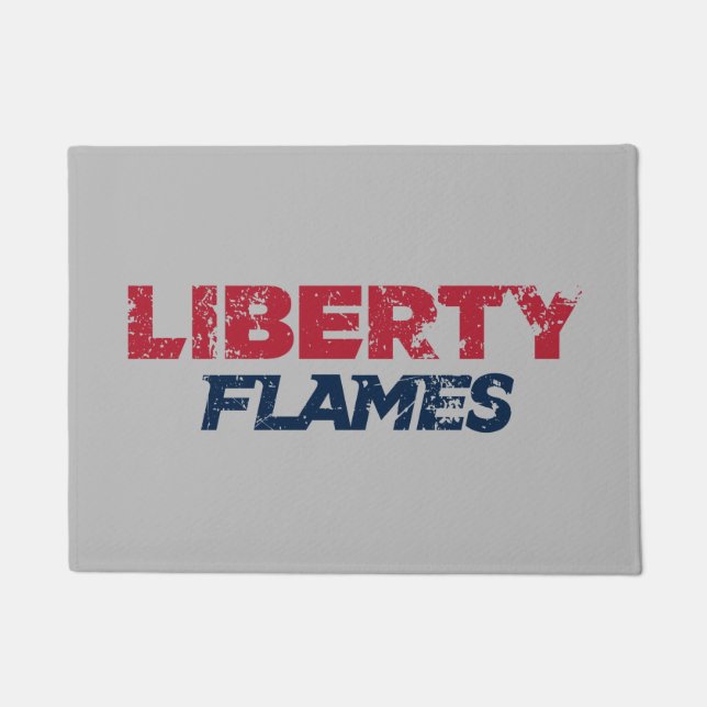 Liberty Flames Text Doormat (Front)