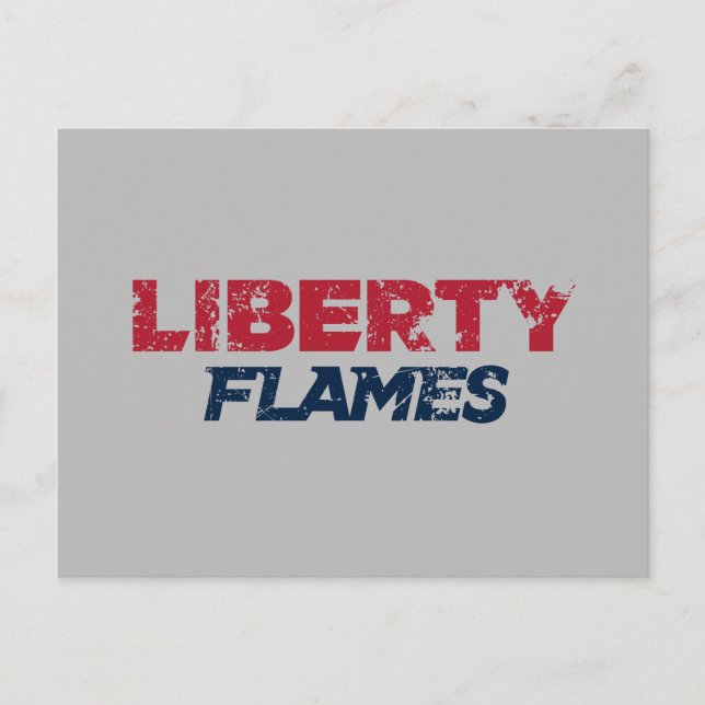 Liberty Flames Text Invitation Postcard (Front)