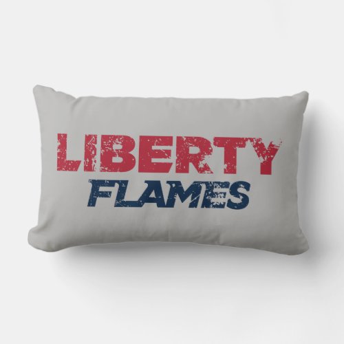 Liberty Flames Text Lumbar Pillow