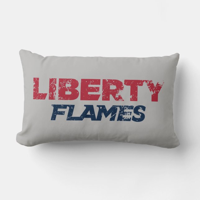 Liberty Flames Text Lumbar Pillow (Front)