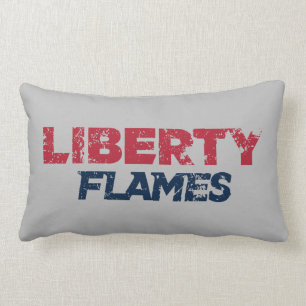 Liberty Flames Text Lumbar Pillow