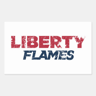 Liberty Flames Text Rectangular Sticker