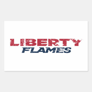 Liberty Flames Text Rectangular Sticker