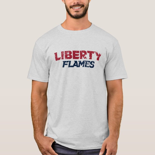 Liberty Flames Text T-Shirt (Front)