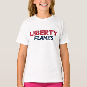 Liberty Flames Text T-Shirt