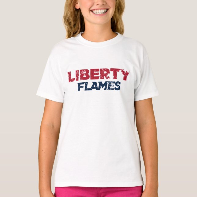 Liberty Flames Text T-Shirt (Front)