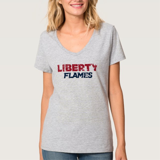 Liberty Flames Text T-Shirt (Front)