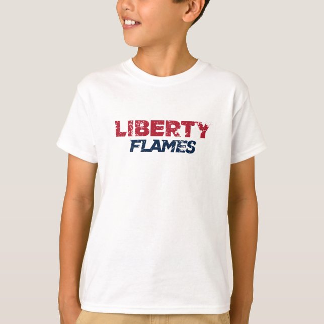 Liberty Flames Text T-Shirt (Front)