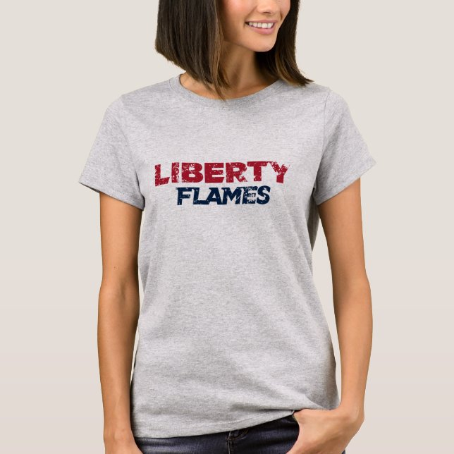 Liberty Flames Text T-Shirt (Front)