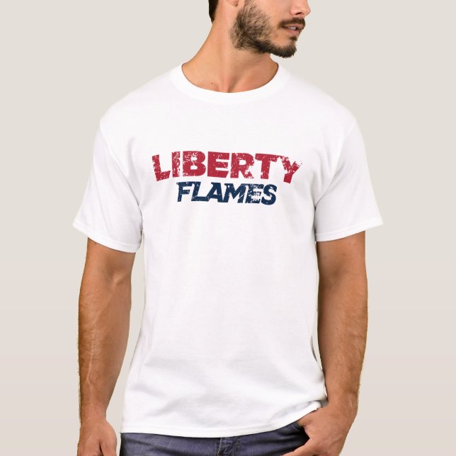 Liberty Flames Text T-Shirt (Front)