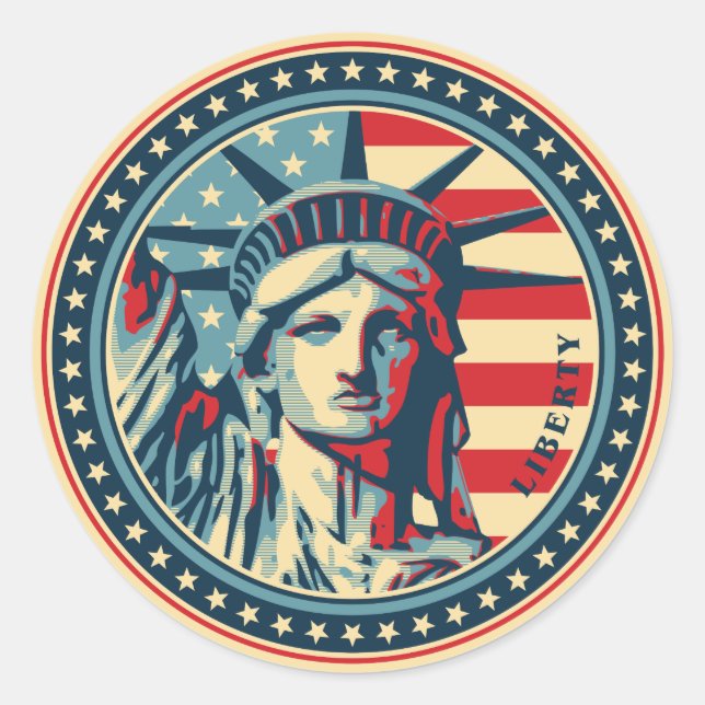 Liberty for All! Classic Round Sticker (Front)