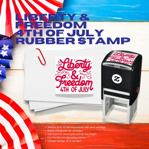 Liberty  Freedom 4th of July Rubber Stamp