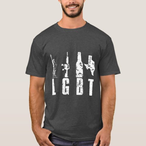 Liberty Guns Beer Texas T Parody LGBT T_Shirt