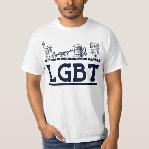 Liberty Guns Beer Trump  Parody LGBTCute Gift T_Shirt