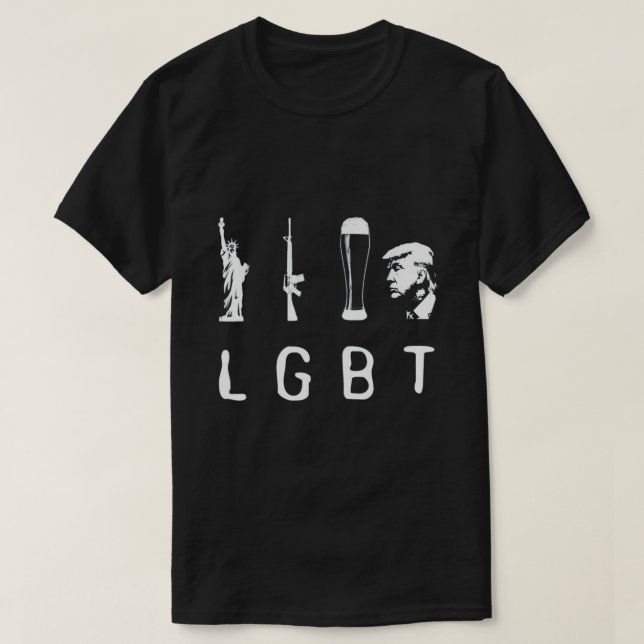 Liberty Guns Beer Trump T-Shirt (Design Front)